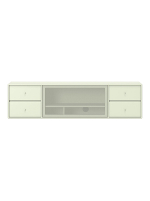 Si14 Classic Tv Module - 1 Perforated Door, 4 Lacquered Drawers