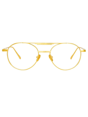 Lou Oval Optical Frame In Yellow Gold