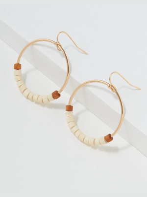 Aeo Gold Wood Hoop Earring