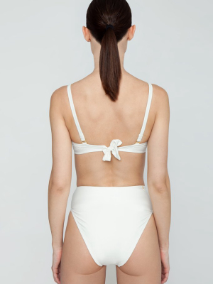 Brazilian High Waist Bikini Bottom - Off White