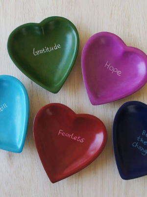 Word Heart Dish (choose Word/color Combo)