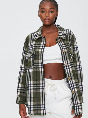 Plaid Button-front Jacket