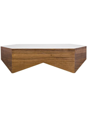 Amsterdam Coffee Table In Walnut & Quartz