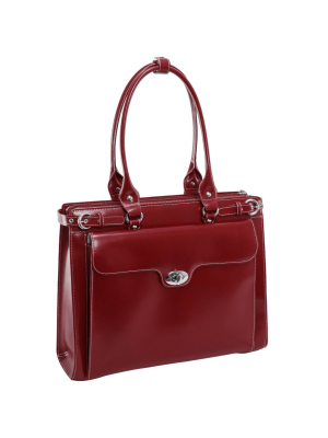 Mcklein Winnetka 15" Leather Ladies' Laptop Handbag - Red