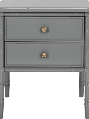 Mitchell Coastal 2 Drawer Bamboo Nightstand Gray