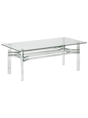 Braddoni Rectangular Cocktail Table Chrome - Signature Design By Ashley