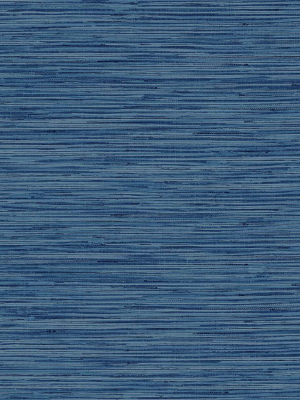 Grasscloth Peel-and-stick Wallpaper In Marine Blue By Stacy Garcia For Nextwall