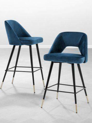 Eichholtz Avorio Counter Stool - Blue