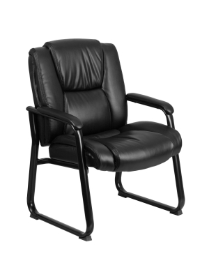 Hercules Series 500 Lb. Capacity Big & Tall Executive Side Chair Black Leather - Flash Furniture