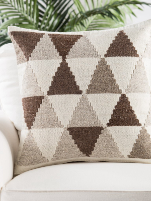 Terzan Brown & Gray Geometric Throw Pillow