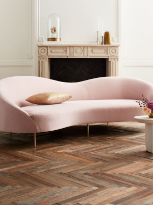 Curvo Pink Velvet Sofa