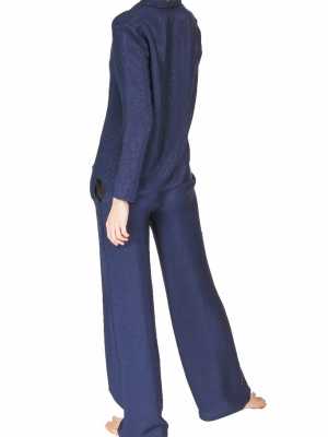 Navy Lurex Pyjama Pants