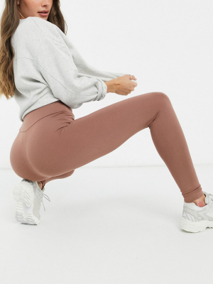 Asos Design Leggings With Deep Waistband In Cocoa