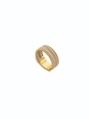 Marco Bicego® Bi49 Collection 18k Yellow Gold And Diamond Double Row Band