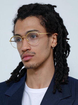 Marlon Oval Optical Frame In Yellow Gold (men's)