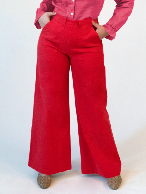 Red Long Sabrina Pants