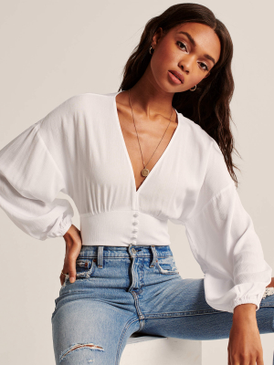 Button-up Waisted Blouse