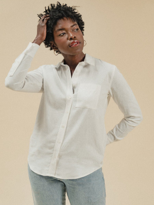 Mercedes Upcycled Long Sleeve Linen Shirt