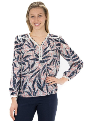 Zac & Rachel V Neck Popover Blouse