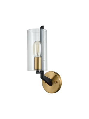 Blakeslee 1 Wall Sconce In Matte Black & Satin Brass Design By Bd Fine Lighting