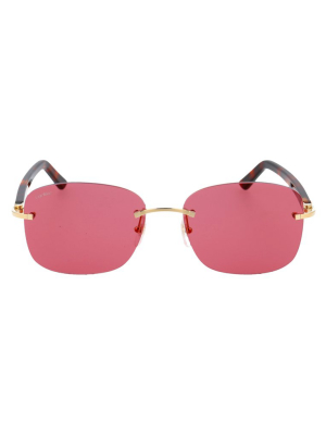 Cartier Rectangular Rimless Sunglasses