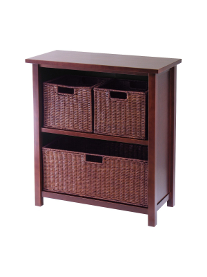 30" Storage Shelf With Baskets - Walnut - Winsome