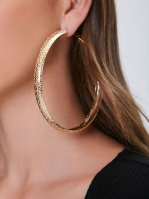 Pebbled Hoop Earrings