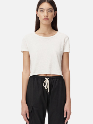 Jersey Cropped Tee / Chalk