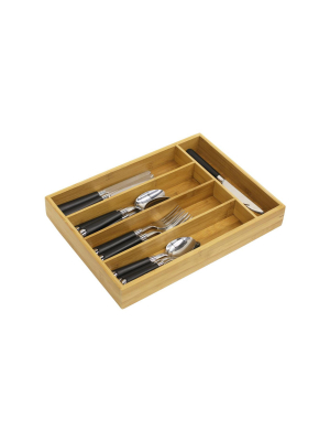 Home Basics Bamboo Cutlery Tray