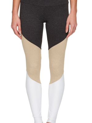 Onzie High Rise Track Legging Taupe Combo