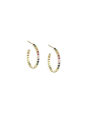 Sterling Open Oval Rainbow Earring