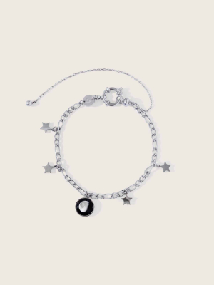 The Lunar Mae Anklet In Stainless Steel