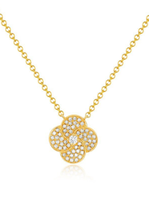 Ef Collection Diamond Jumbo Petal Necklace