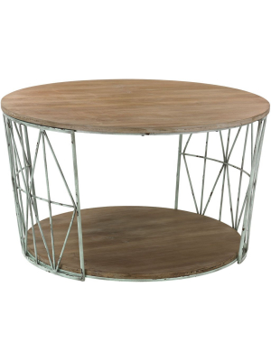 Patrick Round Wood/metal Coffee Table