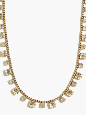 Deco Square Crystal Statement Necklace