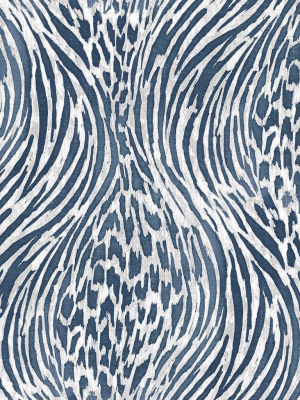 Splendid Animal Print Wallpaper In Blue From The Moonlight Collection By Brewster Home Fashions