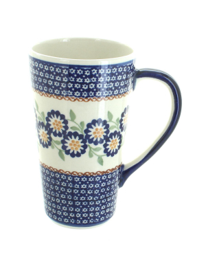 Blue Rose Polish Pottery Peach Blossom Large Coffee Mug