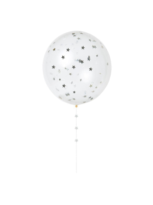 Silver Star Confetti Balloon Kit (x 8)