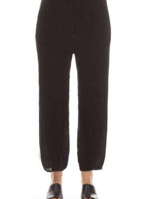 Pencil Black Silk Viscose Trousers