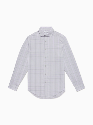 Slim Fit Lilac Plaid Non-iron Performance Dress Shirt