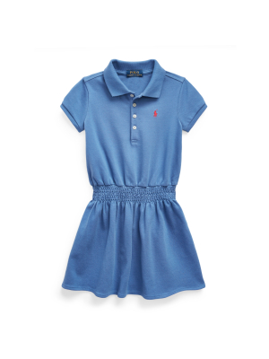 Smocked Mesh Polo Dress