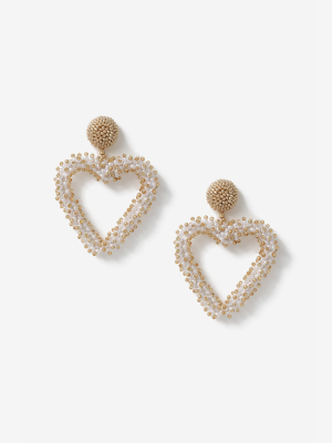 **beaded Heart Hoop Earrings