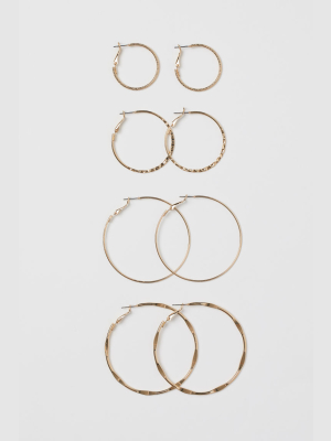 4 Pairs Hoop Earrings