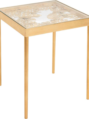 Leonie Palm Leaf Side Table Gold Leaf