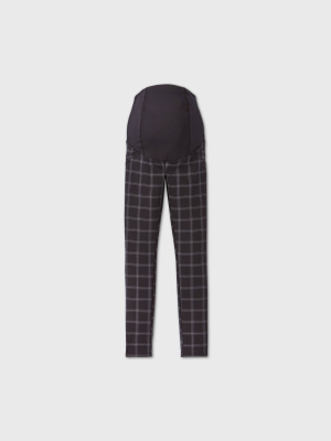 Maternity Plaid Cross Panel Ponte Pants - Isabel Maternity By Ingrid & Isabel™ Black