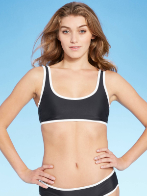 Juniors' Contrast Binding Bralette Bikini Top - Xhilaration™ Black