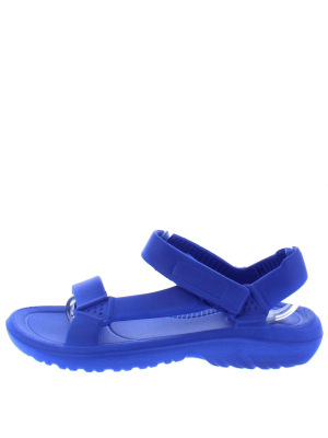 Zire Blue Velcro Strappy Open Toe Flat Sandal