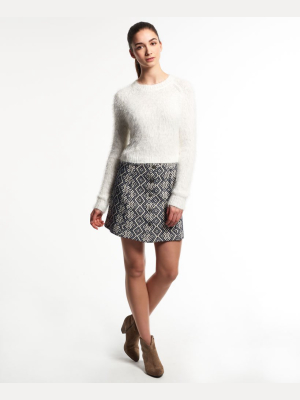 Jacquard Button Through Skirt