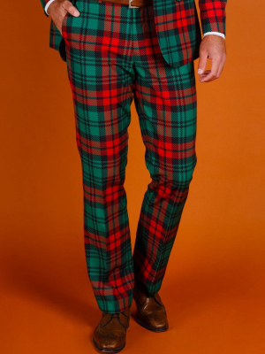 The Lincoln Log Love Daddy | Red And Green Plaid Christmas Suit Pants