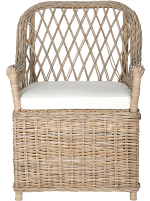 Maluku Rattan Arm Chair - Natural - Safavieh.